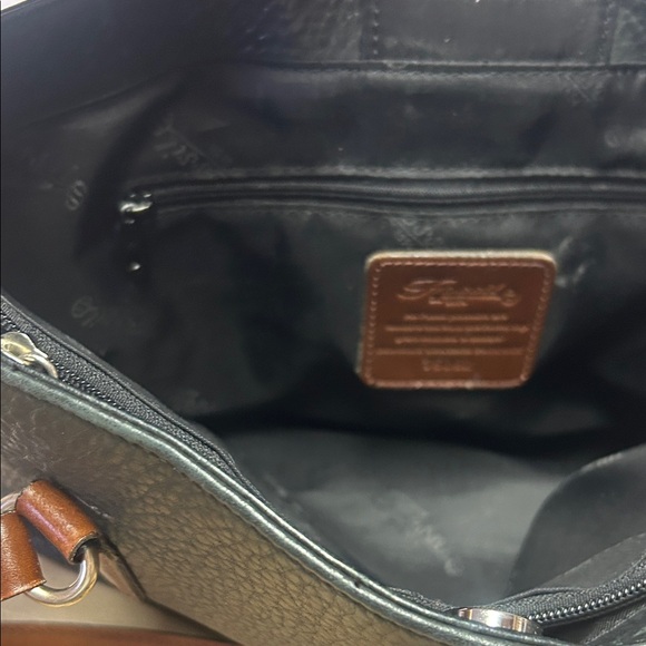 Fossil Black and Brown Leather Tote - Picture 9 of 10